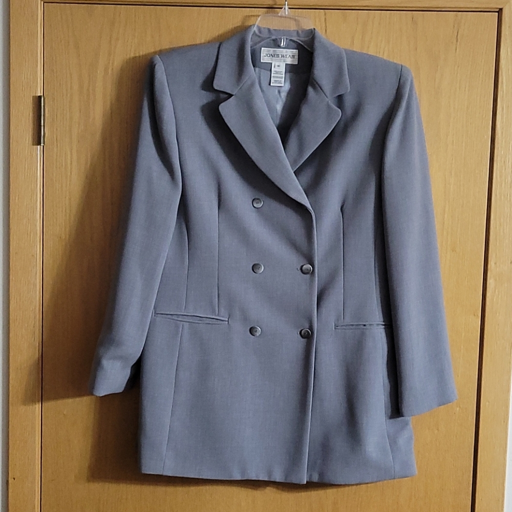 NWOT JONES WEAR Double Breasted Blazer in Ice Blue